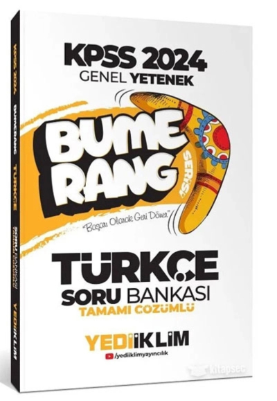 2024 KPSS Türkçe Bumerang Soru Bankası Çözümlü Yediiklim Yayınları FotokoPink