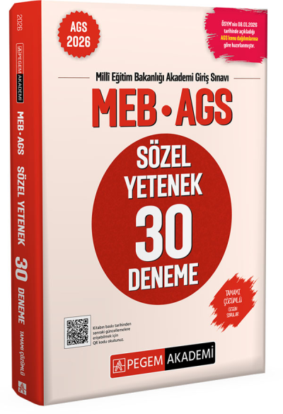 2026 MEB-AGS Sözel Yetenek 30 Deneme Çözümlü Pegem Akademi Yayınları FotokoPink