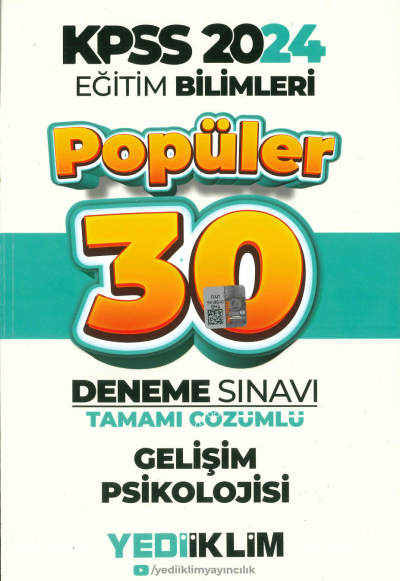 GELİŞİM PSİKOLOJİSİ POPÜLER 30 DENEME TAMAMI ÇÖZÜMLÜ