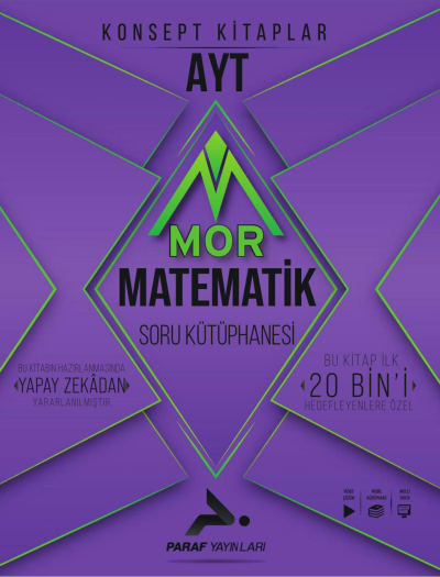 AYT Mor Matematik Soru Kütüphanesi Paraf Yayınları FotokoPink