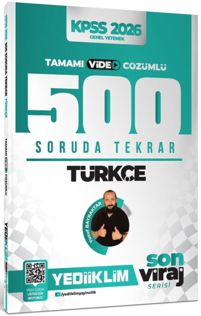 2026 KPSS Türkçe Son Viraj Serisi Tamamı Video Çözümlü 500 Soruda Genel Tekrar Kampı Yediiklim Yayınları FotokoPink