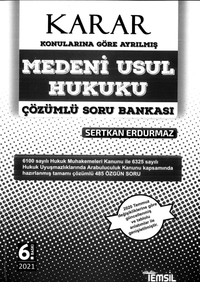 KARAR MEDENİ USUL HUKUKU ÇÖZÜMLÜ SORU BANKASI 6. BASKI FotokoPink