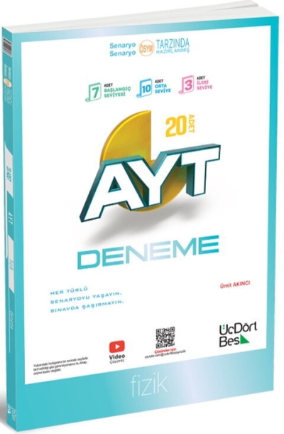 AYT 20 li Fizik Deneme Üç Dört Beş Yayınları FotokoPink