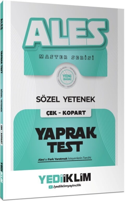 2027 Ales Sözel Yetenek Çek Kopart Yaprak Test Yediiklim Yayınları FotokoPink
