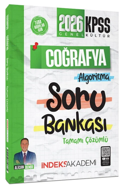 2026 KPSS Coğrafya Algoritma Soru Bankası Çözümlü Alican Demir İndeks Akademi Yayıncılık FotokoPink