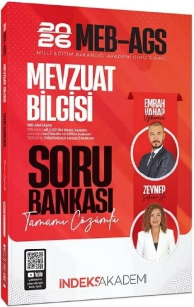 2026 MEB-AGS Mevzuat Bilgisi Soru Bankası Çözümlü İndeks Akademi Yayıncılık
