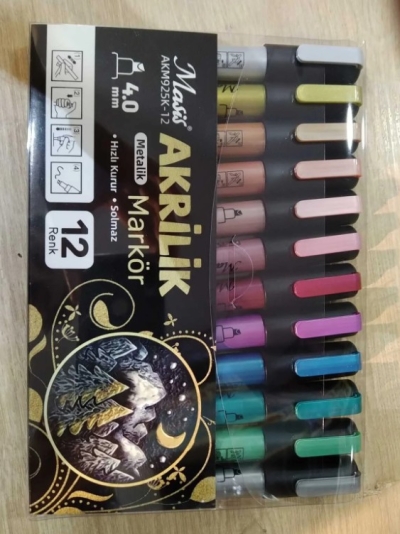 Masis AKRİLİK METALİK MARKÖRÜ 12 Lİ AKM925K-12 FotokoPink