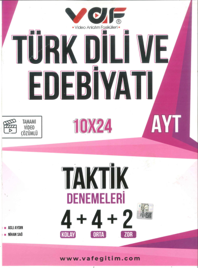 AYT Türk Dili ve Edebiyatı Taktik Bende 10 x 24 Denemeleri Vaf Yayınları