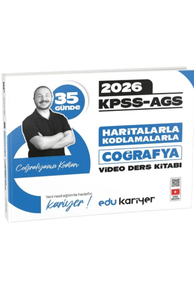 Coğrafyanın Kodları 2026 KPSS-AGS 35 Günde Haritalarla Kodlamalarla Coğrafya Video Ders Kitabı Edu Kariyer FotokoPink
