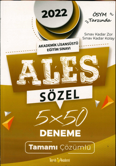 ALES SÖZEL 5x50 TAMAMI ÇÖZÜMLÜ DENEME FotokoPink