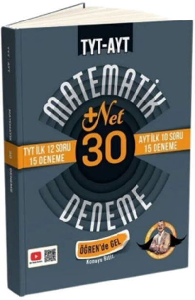 TYT İlk 12 AYT İlk 10 Soru Matematik 30 Deneme- Öğren de Gel +22 Net Bıyıklı Matematik FotokoPink