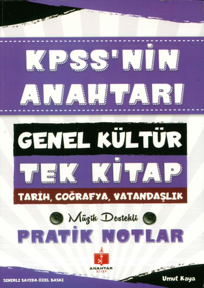 KPSS'NİN ANAHTARI GK TEK KİTAP (TARİH-COĞ.-VAT.) PRATİK NOTLAR FotokoPink