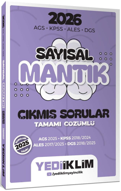 2026 AGS KPSS ALES DGS Sayısal Mantık Tamamı Çözümlü Çıkmış Sorular Yediiklim FotokoPink