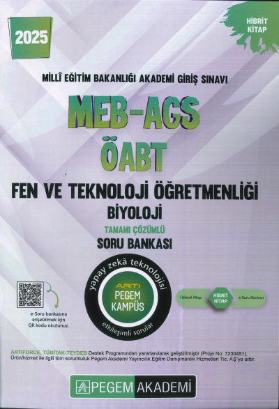 2025 MEB-AGS-ÖABT Fen ve Teknoloji Öğretmenliği Biyoloji Tamamı Çözümlü Soru Bankas Pegem Akademi Yayıncılık FotokoPink