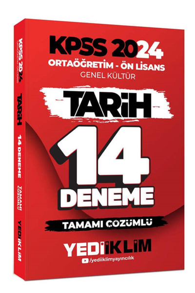 Ortaöğretim Ön Lisans Genel Kültür Tarih 14 Deneme Tamamı Çözümlü FotokoPink