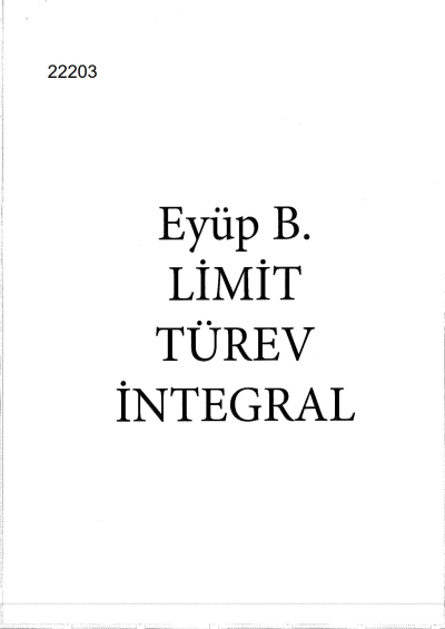 Eyüp B. Limit Türev İntegral FotokoPink