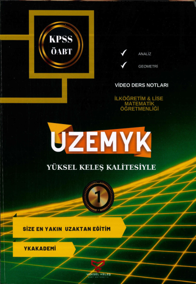 ANALİZ - GEOMETRİ UZEMYK İLKÖĞRETİM-LİSE MAT. ÖĞRETMENLİĞİ 1. KİTAP FotokoPink