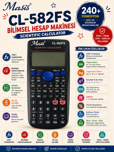 Masis CL-582FS Bilimsel Hesap Makinesi FotokoPink