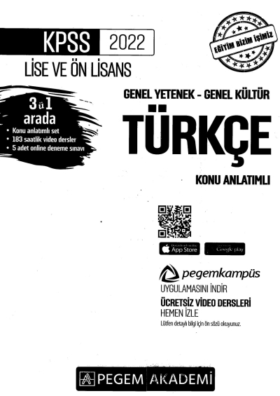 2022 KPSS LİSE VE ÖNLİSANS TÜRKÇE KONU ANLATIMI FotokoPink