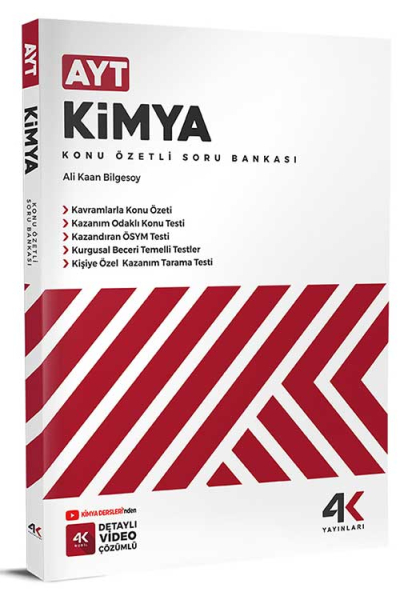 AYT Kimya Konu Özetli Soru Bankası 4K Yayınları FotokoPink