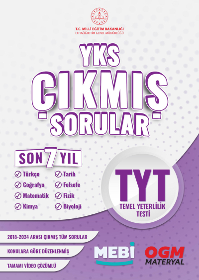 TYT Çıkmış Sorular 2018-2024 Son 7 YIL Mebi FotokoPink