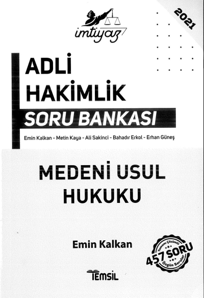 ADLİ HAKİMLİK SORU BANKASI MEDENİ USUL HUKUKU 457 SORU FotokoPink