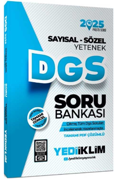 2025 DGS Prestij Serisi Sayısal-Sözel Yetenek Tamamı Çözümlü Soru Bankası Yediiklim Yayınları FotokoPink