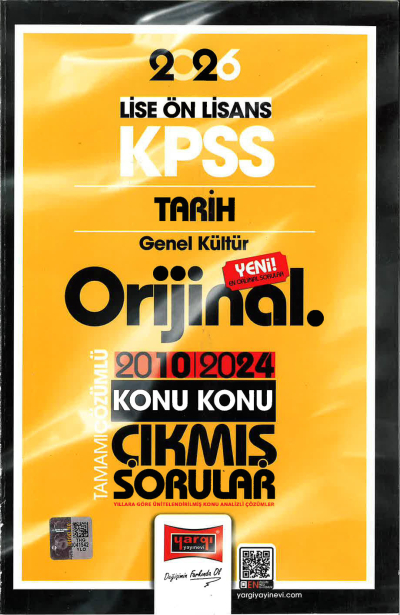 2026 KPSS Lise-Önlisans Tarih Orijinal 2010-2024 Konu Konu Çıkmış Sorular Yargı Yayınları FotokoPink