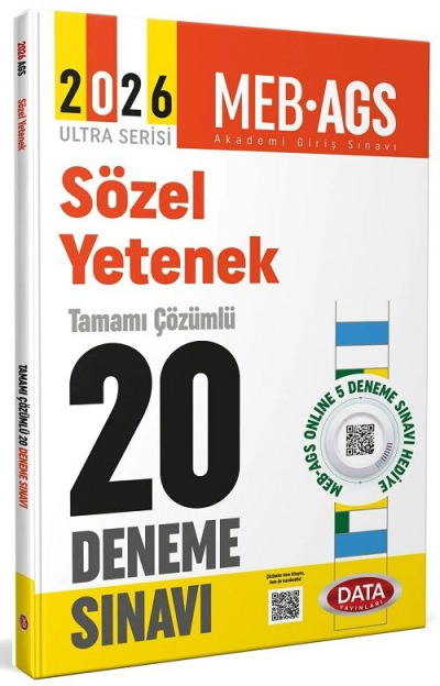 2026 AGS Sözel Yetenek Tamamı Çözümlü 20 Deneme Sınavı Data Yayınları FotokoPink