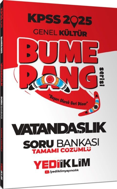 2025 KPSS Genel Kültür Bumerang Vatandaşlık Tamamı Çözümlü Soru Bankası Yediiklim Yayınları