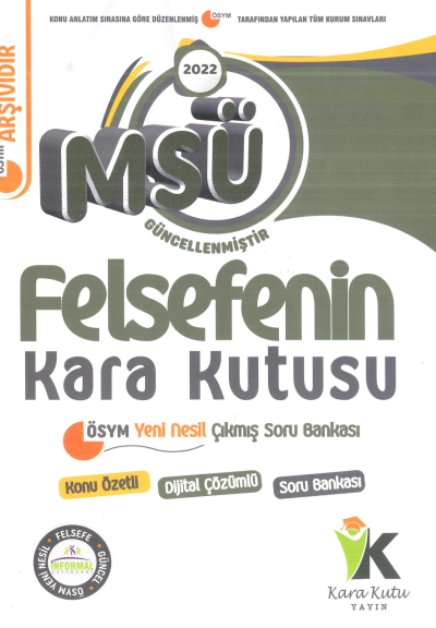 MSÜ FELSEFENİN KARA KUTUSU SORU BANKASI FotokoPink