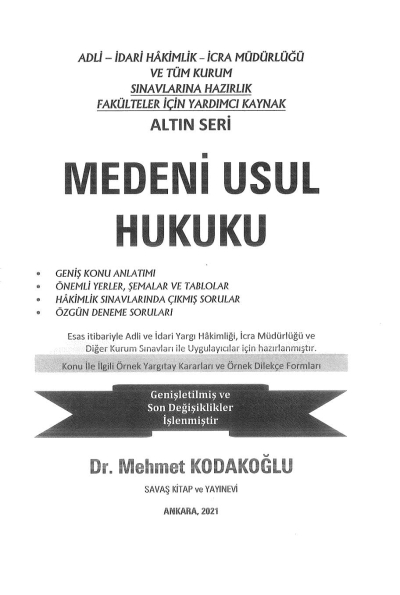 MEDENİ USUL HUKUKU ALTIN SERİ FotokoPink