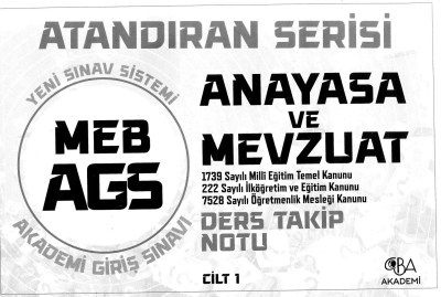 2025 MEB AGS Anayasa ve Mevzuat Ders Takip Notu CBA Akademi FotokoPink