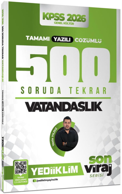 2026 KPSS Vatandaşlık Son Viraj Serisi Tamamı Yazılı Çözümlü 500 Soruda Genel Tekrar Kampı Yediiklim Yayınları FotokoPink