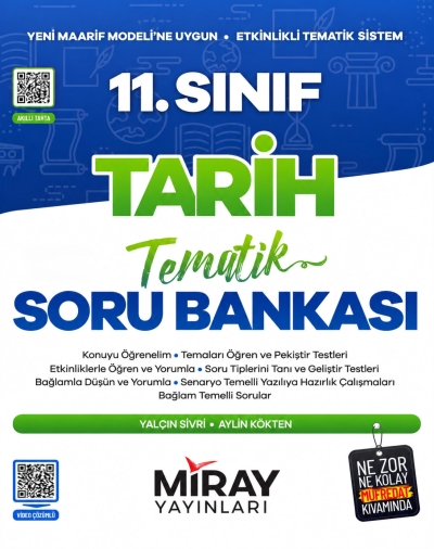 11. Sınıf Tarih Maarif Model Tematik Soru Bankası Miray Yayınları FotokoPink