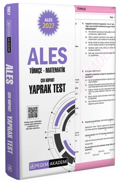 2027 ALES Türkçe Matematik Yaprak Test Pegem Akademi FotokoPink