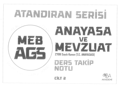 2025 MEB AGS Anayasa ve Mevzuat Ders Takip Notu CİLT 2 CBA Akademi FotokoPink