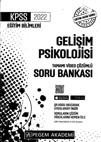 2022 KPSS Eğitim Bilimleri GELİŞİM PSİKOLOJİSİ SORU BANKASI