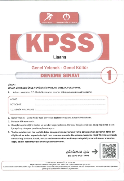 KPSS TG Deneme (1-2-3-4) Tasarı Yayınları FotokoPink