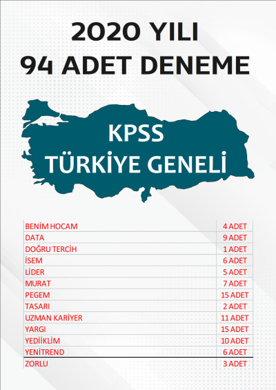 94 ADET TG DENEME 2020 YILI TG LİSTEMİZDEKİ TÜM YAYINLARI KAPSAR (TG136-TG148 ARASI) FotokoPink