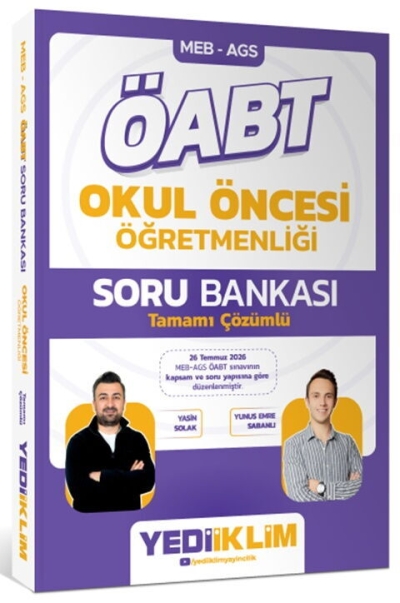 MEB AGS ÖABT Okul Öncesi Öğretmenliği Tamamı Çözümlü Soru Bankası Yediiklim Yayınları FotokoPink