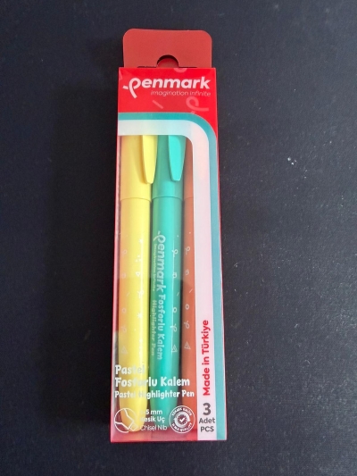 Penmark Kalem Tipi Fosforlu Kalem 3 Lü Bristol Pastel FotokoPink
