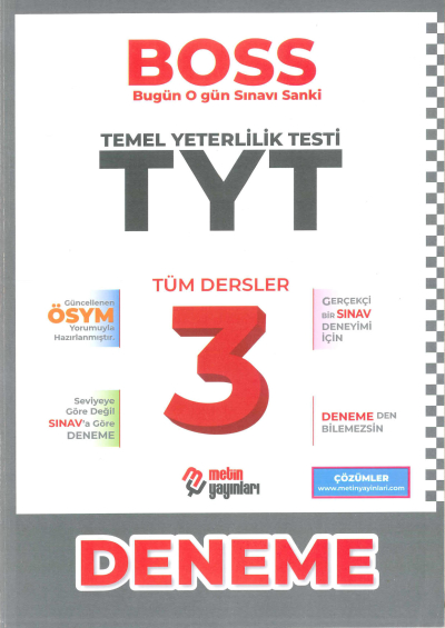 TYT Tüm Dersler BOSS 3 Deneme