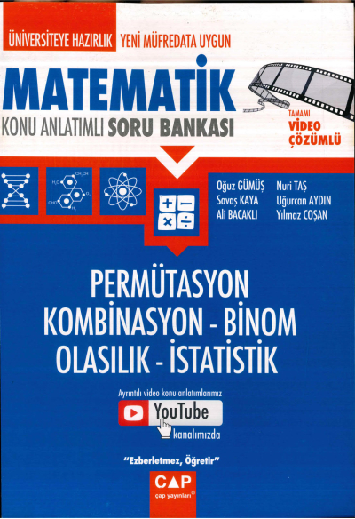 MATEMATİK PERMÜTASYON KOMBİNASYON - BİNOM OLASILIK- İSTATİSTİK KONU ANLATIMLI SORU BANKASI FotokoPink