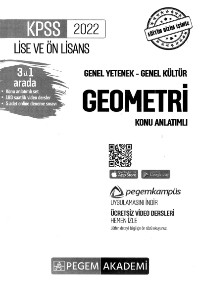 2022 KPSS LİSE VE ÖNLİSANS GEOMETRİ KONU ANLATIMI FotokoPink