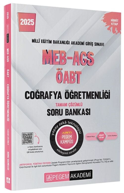 2025 MEB-AGS-ÖABT Coğrafya Öğretmenliği Tamamı Çözümlü Soru Bankası Pegem Akademi Yayıncılık FotokoPink