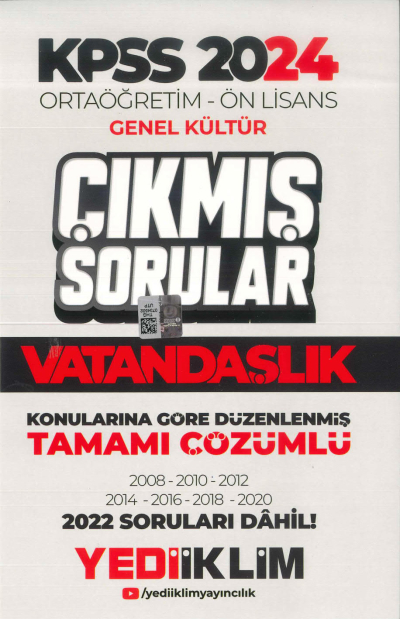 VATANDAŞLIK KONULARINA GÖRE DÜZENLENMİŞ ÇIKMIŞ SORULAR 2008-2022 TAMAMI ÇÖZÜMLÜ FotokoPink