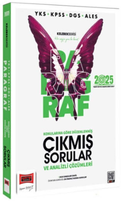 2025 YKS KPSS DGS ALES Kelebek Serisi Tamamı Çözümlü Paragraf Konularına Göre Düzenlenmiş Çıkmış Sorular Yediiklim Yayınları FotokoPink