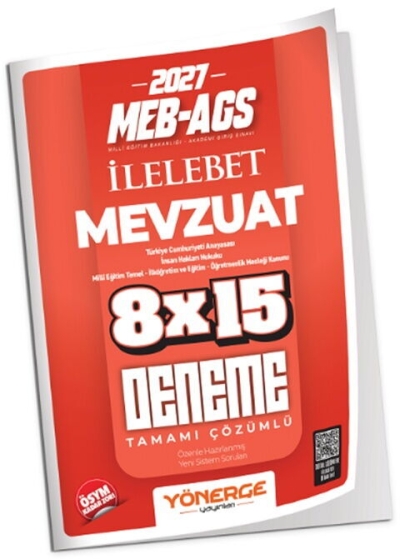 MEB-AGS Mevzuat Bilgisi İLELEBET 8x15 Deneme Çözümlü Yönerge Yayınları FotokoPink