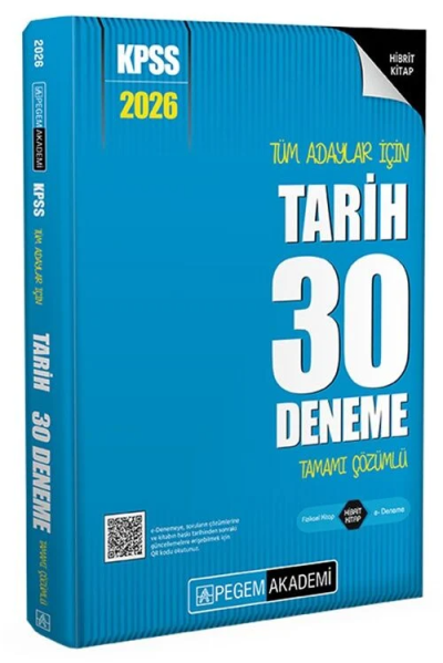 2026 KPSS Tüm Adaylar İçin Tarih 30 Deneme Tamamı Çözümlü Pegem Yayınları FotokoPink